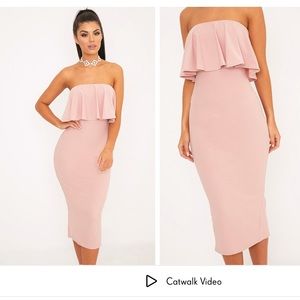 Brand New! With tags! Presley Dusty Pink Bandeau MIDI Dress